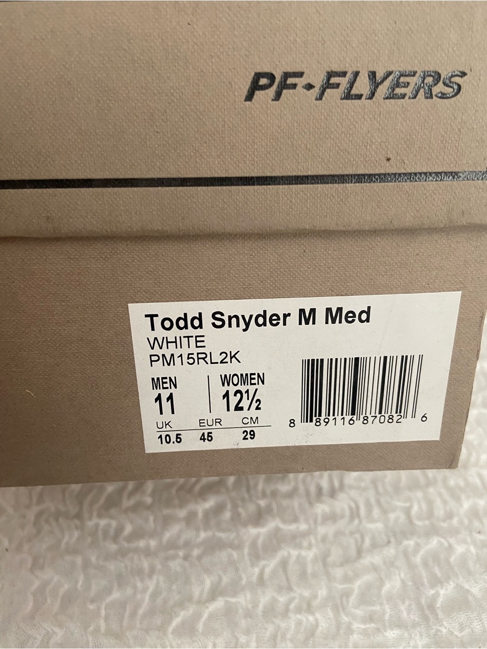 NIB TODD SNYDER X PF-FLYERS MENS LIGHT GREY SNEAKERS SIZE 11 - Picture 4 of 9